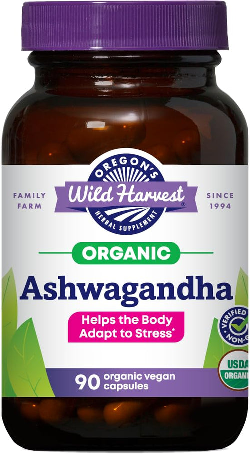 Oregon's Wild Harvest Organic Ashwagandha, 1200 mg, 90 Capsules