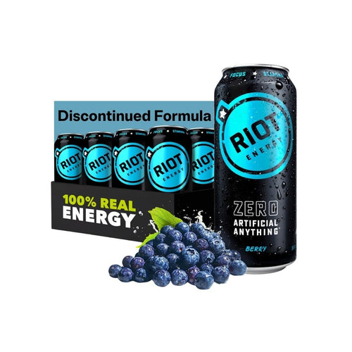 Riot Clean Energy Drink, Berry, 16 fl oz (Pack of 12)