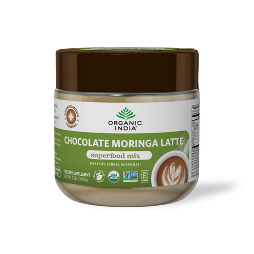 Organic India Chocolate Moringa Latte Powder, 3.52 oz