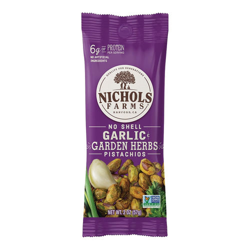 Nichols Farms Organic Roasted Pistachios with Sea Salt, No Shell, 6 oz (Pack of 3)