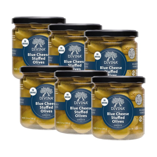 Divina Blue Cheese Stuffed Green Olives, 7.8 oz (Pack of 6)