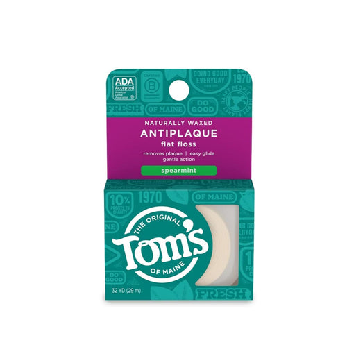 Tom's of Maine Anti-Plaque Flat Spearmint Floss (Pack of 4)
