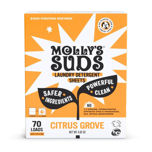 Molly's Suds Laundry Detergent Sheets, Citrus Grove, 70 Loads