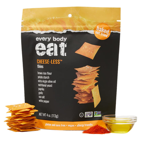 Every Body Eat Snack Cracker Thins, Cheese-Less, 4 oz
