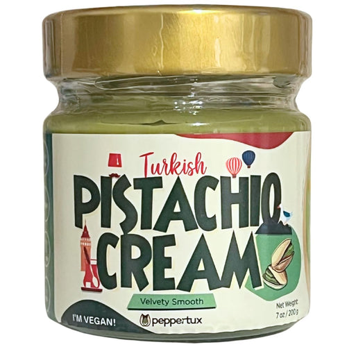 Peppertux Pistachio Butter Spread, 7 oz Glass Jar
