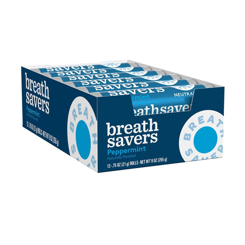 Breathsavers Peppermint Rolled Mints, 12 per Roll (Pack of 48)