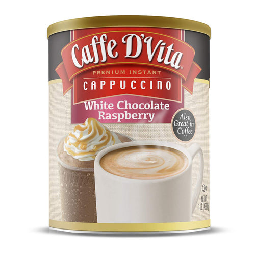 Caffe D'Vita White Chocolate Raspberry Cappuccino Mix, 16 oz Can