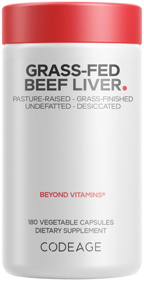 Codeage Grass-Fed Beef Liver, Freeze Dried, 180 Capsules