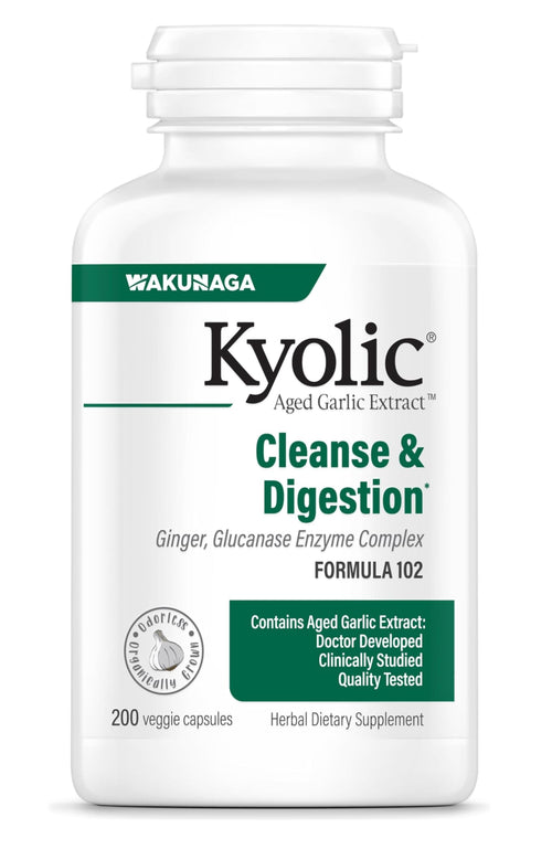 Kyolic Aged Garlic Extract Cleanse & Digestion Formula 102, 200 Capsules