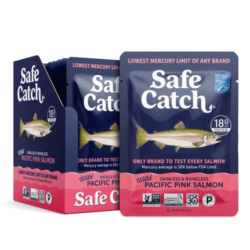 Safe Catch Wild Pacific Pink Salmon, 3 oz Pouch (Pack of 12)