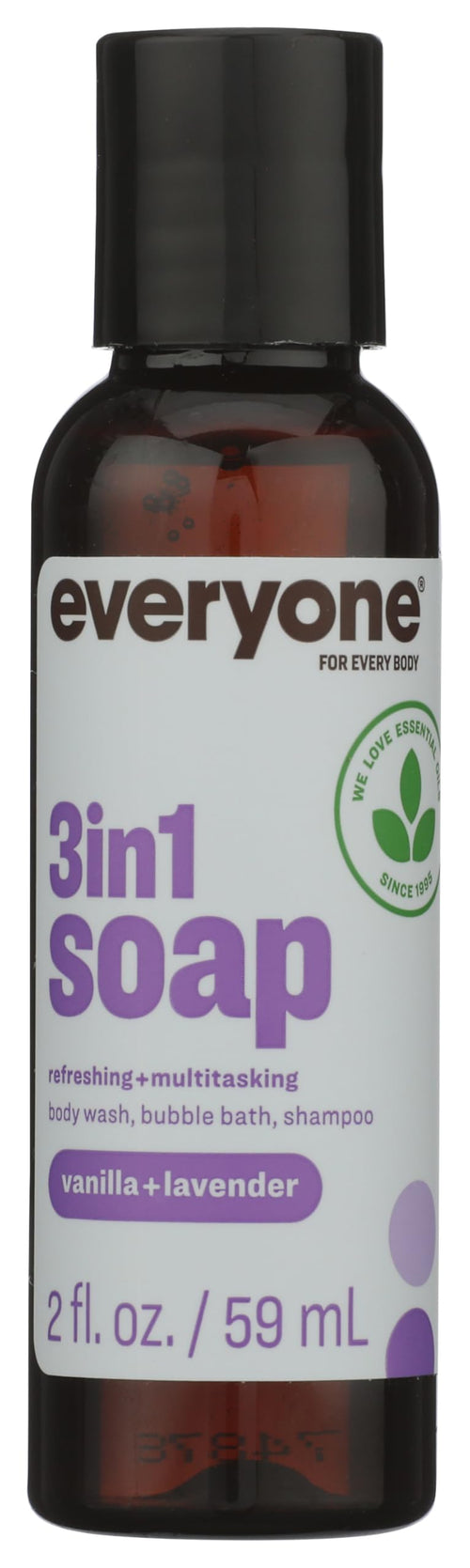 Everyone 3-in-1 Soap Travel Size, Vanilla and Lavender, 2 oz
