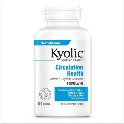 Kyolic Aged Garlic Extract Circulation Health Formula 106, 200 Capsules