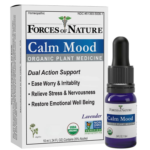 Forces of Nature Calm Mood Organic Homeopathic Medicine, 0.34 fl oz