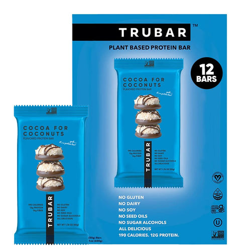 TRUBAR Vegan Protein Bar, Cocoa For Coconuts, 12 Count