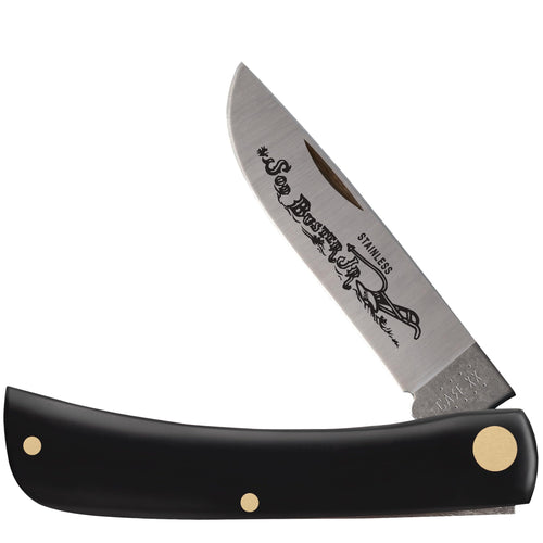 Case Sod Buster Junior Pocket Knife, Jet Black Synthetic, 3 5/8 in Closed
