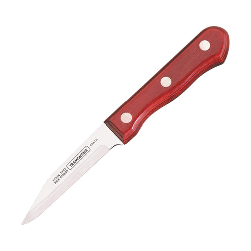 Tramontina Paring Knife, 3 Inch Stainless Steel, Redwood