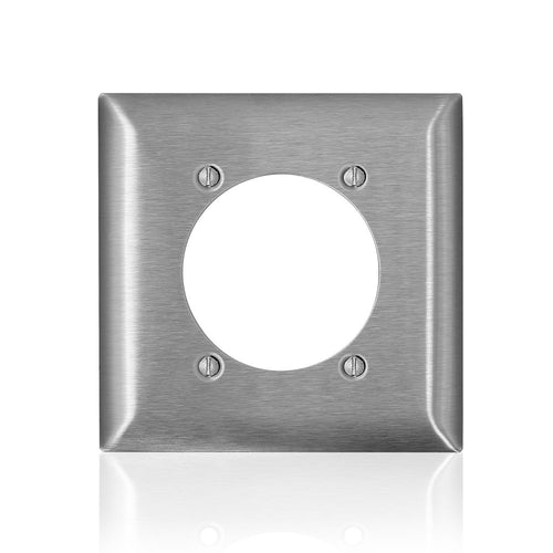 Leviton C-Series 2-Gang Magnetic Wallplate, Stainless Steel