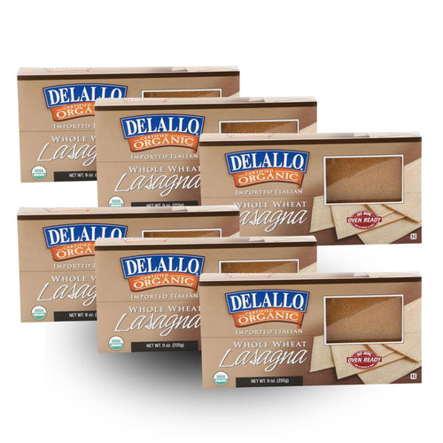 DeLallo Whole Wheat Lasagna Noodles, 9 oz (Pack of 6)