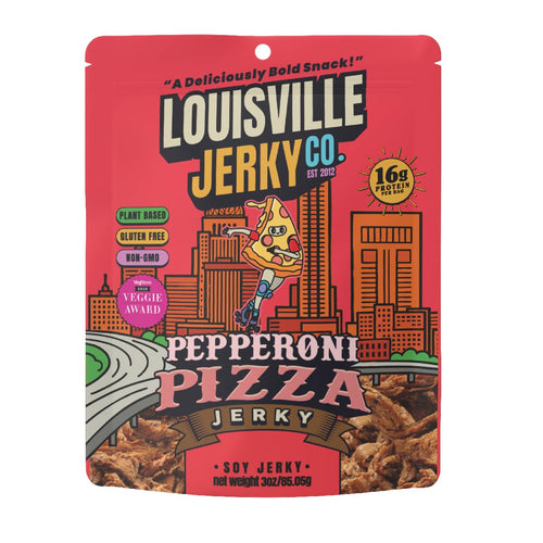 Louisville Vegan Jerky Co. Pepperoni Pizza Vegan Jerky, 3 oz