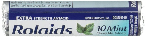 Rolaids Extra Strength Antacid Chewable Tablets, 10 Count (Pack of 12)