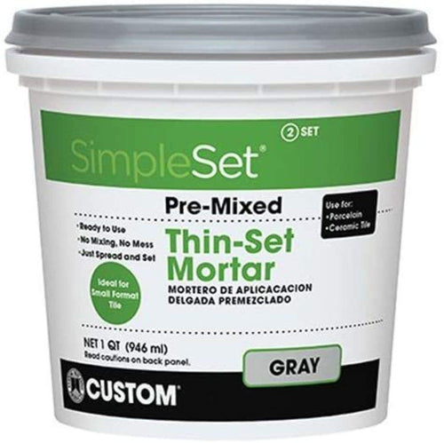 Custom Building Products SimpleSet Pre-Mixed Thin-Set Mortar, 1 Quart
