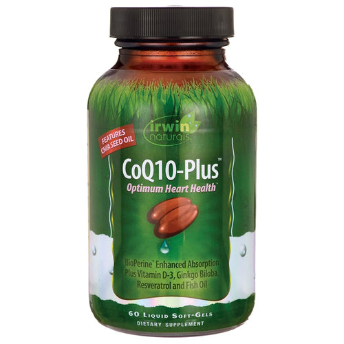 Irwin Naturals CoQ10-Plus Heart Health with Chia Seed Oil, 60 Liquid Softgels