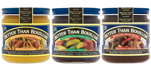 Better Than Bouillon Reduced Sodium Base Variety Pack, 8 oz Jars (3 Count)