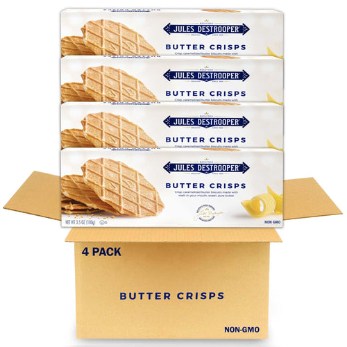 Jules Destrooper Butter Crisps, 3.5 oz (Pack of 4)