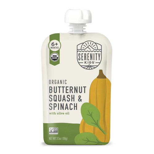 Serenity Kids 6+ Months Veggie Puree Baby Food Pouches, 3.5 oz (Pack of 12)