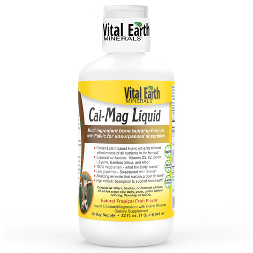 Vital Earth Minerals Cal-Mag Liquid Calcium Magnesium, 32 oz