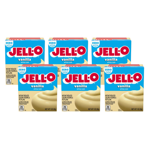 Jell-O Instant Pudding & Pie Filling Mix, Vanilla, 1 oz (Pack of 6)