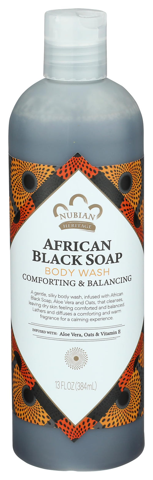 Nubian Heritage African Black Soap Body Wash, 13 fl oz