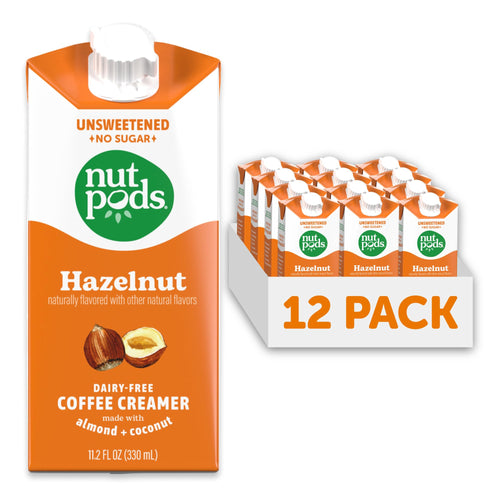 nutpods Hazelnut Unsweetened Non-Dairy Coffee Creamer (Pack of 12)