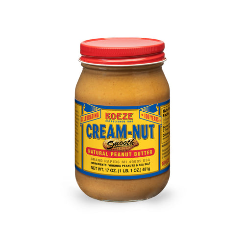 Koeze Cream-Nut Natural Smooth Peanut Butter, 17 oz