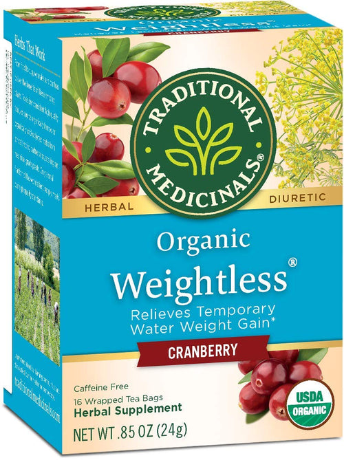Traditional Medicinals Organic Weightless Cranberry Herbal Tea, 16 Tea Bags