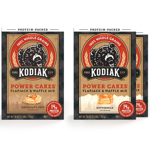 Kodiak Cakes Power Cakes Variety Pack, Buttermilk and Chocolate Chip Pancake Mix