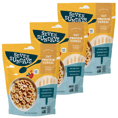 Seven Sundays Oat Protein Cereal, Simply Honey, 8 oz (Pack of 3)