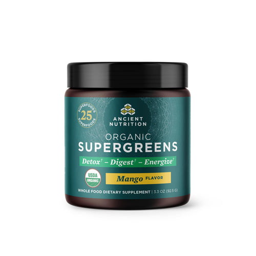 Ancient Nutrition Organic Super Greens Powder with Probiotics, Mango