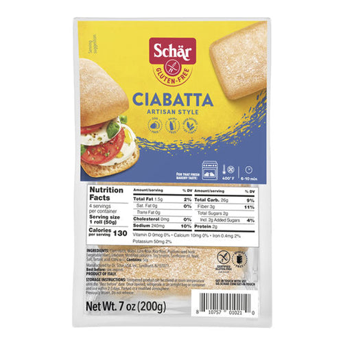Schar Gluten-Free Artisan Style Ciabatta, 7 oz (Pack of 2)
