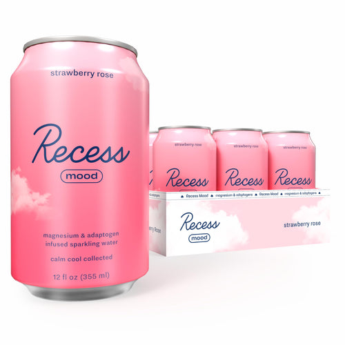 Recess Mood Calm Drink, Strawberry Rose (Pack of 12)