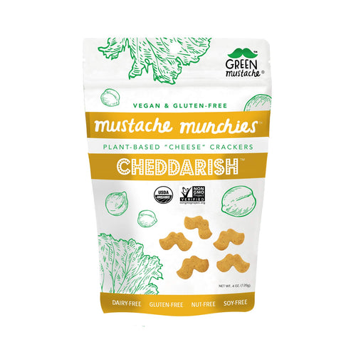 Mustache Munchies Organic Baked Cheddarish Crackers, 4 oz (3 Count)