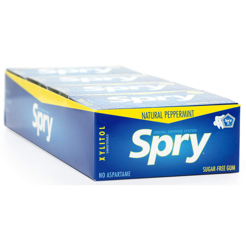 Spry Xylitol Gum, Natural Peppermint, 10 Count (Pack of 8)