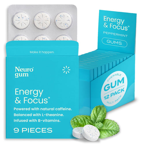 NeuroGum Nootropic Energy Caffeine Gum, Mint, 108 Count