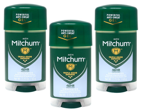 Mitchum Power Gel Unscented Antiperspirant Deodorant, 2.25 oz (Pack of 3)
