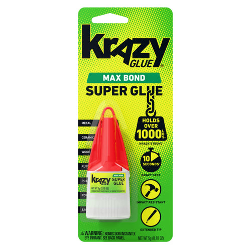 Krazy Glue Max Bond Strong Super Glue, Clear Gel, 5 g