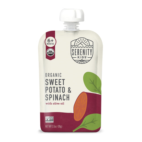 Serenity Kids Organic Spinach Baby Pouches, 3.5 oz (Pack of 12)