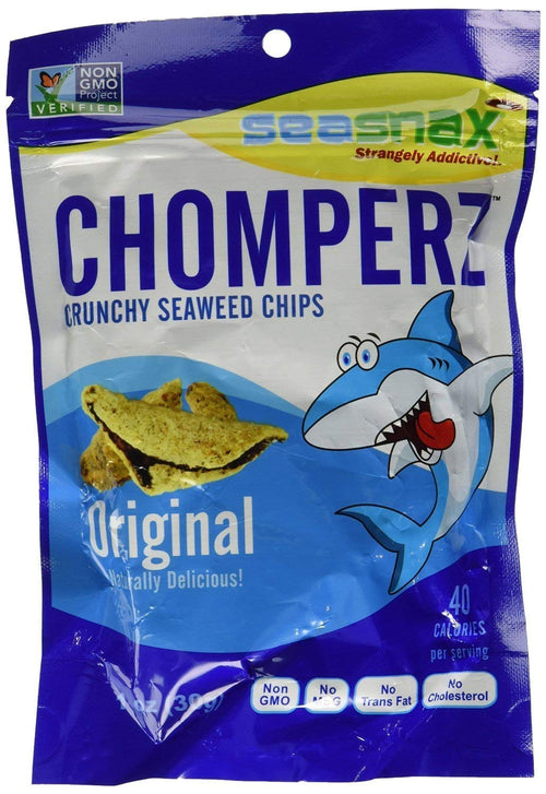 Seasnax Chomperz Crunchy Original Seaweed Chips, 1 oz (Case of 8)