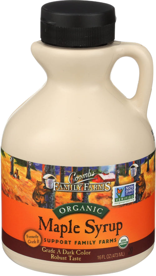 Organic Maple Syrup, Grade A Dark Color Robust Taste, 16 fl oz