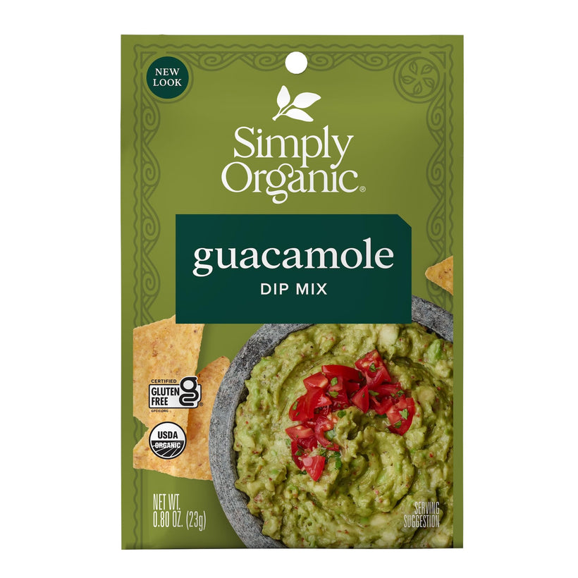 Simply Organic Guacamole Dip Mix, 0.8 oz, 12 Count