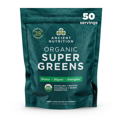 Ancient Nutrition Organic Super Greens Powder with Probiotics and Spirulina